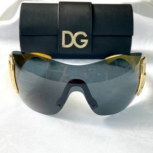 Dolce and Gabbana Sunglasses DG 893-S Oversized Shield with Crystals